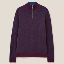 Mens White Stuff Merino Wool Jacquard Funnel Neck Jumper Size XL RRP £70