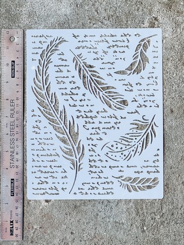 Stencil background feather - stencil,