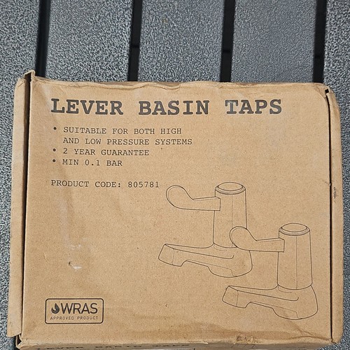 Lever basin taps pair polished - lever,