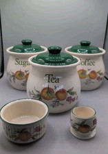 Vintage Cloverleaf Peaches & Cream Set Tea Coffee Sugar Egg Cup & Ramekin VGC