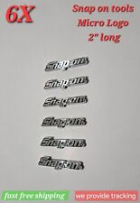 6PK SNAP ON TOOL BOX LOGO EMBLEM Silver Chrome Plastic Badge Decal 2" NEW MICRO!