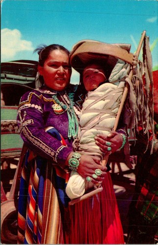 Navajo family and baby papoose - navajo,