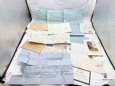 ANTIQUE VICTORIAN FAMILY DOCUMENTS LETTERS CERTIFICATES PAPER EPHEMERA BUNDLE