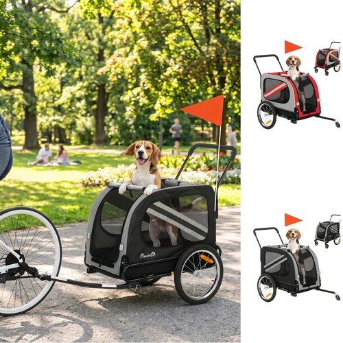 Pawhut dog bike trailer - pawhut, 2