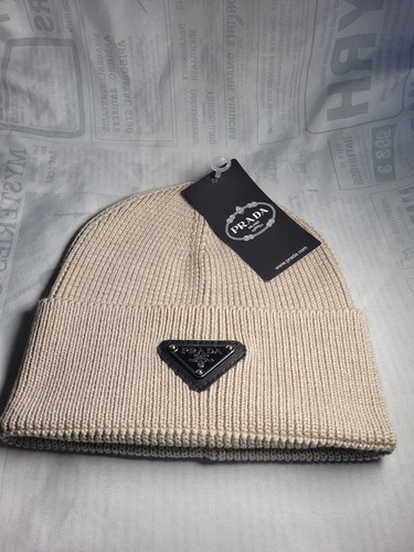 Prada knit logo beanie - hat, one