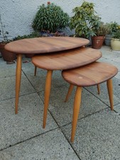 Ercol Nest Of  Blonde Pebble Tables Set Of 3 Mid Century Free Delivery 🚚