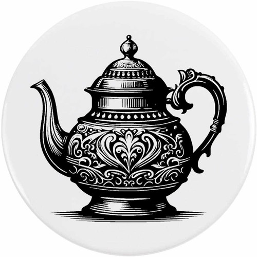 Fancy teapot button lapel - 'fancy,