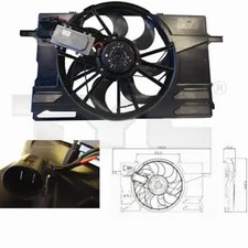 Radiator fan 838-0007 TYC for VOLVO S40 II V50 C70 II Convertible C30