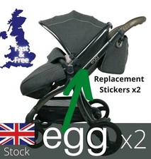 2x Egg Pram Stroller Replacement Stickers EGG LOGO Pushchair Egg by BabyStyle