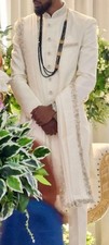 Mens Sherwani - WHITE/cream