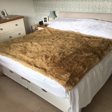 John Lewis Barely Used Golden Brown Faux Fur  Bed Throw Still in JL for £150