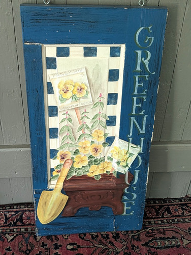 Vtg handpainted greenhouse - handpainted, 'greenhouse'