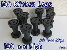 100 Kitchen Plinths  Legs 100 mm  Cabinet Unit Base Adjustable 50  Clips Free 