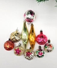 Antique Ukrainian Glass Christmas Ornaments Vintage Propaganda Star Decoration