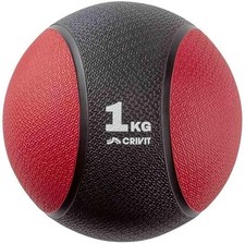 Lot of 2 Crivit Medicine Balls Red for Home Gym, Fitness Exercise (1kg + 2Kg)
