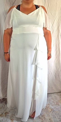 White chiffon line - a-line, v