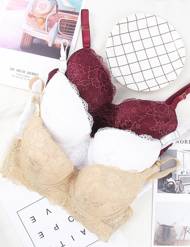 Lace full cup bra set - lace,