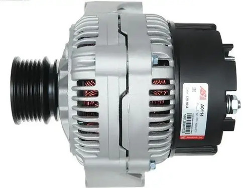 Alternator with belt pulley