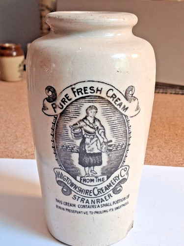 Antique cream pot - cream, (large)