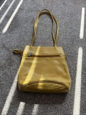 VALENTINA BEAUTIFUL GENUINE ITALIAN LEATHER LIGHT TAN HANDBAG EXTENDABLE GREAT !