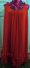 WORN ONCE Red Herring Special Edition Red Chiffon Sleeveless Lined Dress Size 16