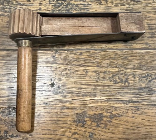 Vintage wood metal rattle - &,