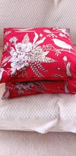 M &S CUSHIONS x 2 Red Velvet