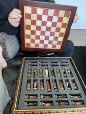 Robin Hood Themed Hand Painted Complete Chess Set With Chess Board