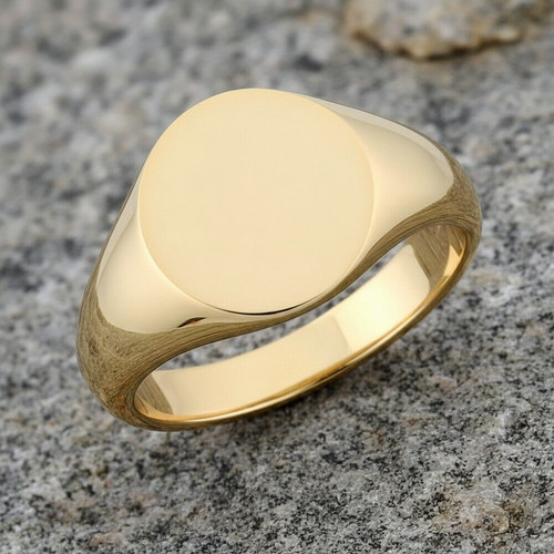9ct yellow gold oval plain - 9ct,