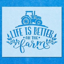 Life Is Better Farm Tractor Stencil: Mylar Airbrush Wall Art Painting Crafts