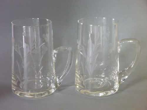 Vintage glass tankard mug - glass,