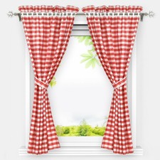 2× curtain scarves check