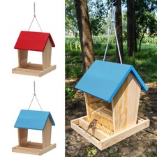 Hanging Wooden Bird Table Seed