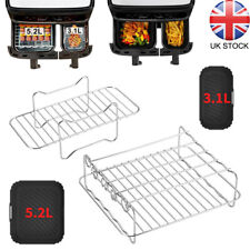 Air Fryer Rack Silicone Liner Set for 5.2L+3.1L Tefal Easy Fry Tower Salter UK