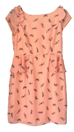 Doll frog moth dress - frog, peach