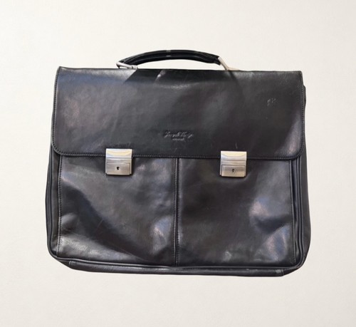 Vintage black leather lockable - black,