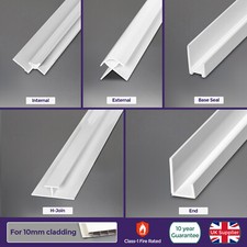 Bathroom 10mm White Trims For Shower Wall Panels Pvc Cladding 2.4m Long Fitting