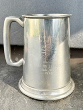 VINTAGE ENGLISH PEWTER TANKARD ROUND TABLE WINNER BEARING SERVICES HANDICAP 1979