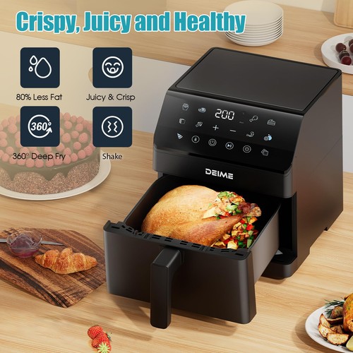 Black air fryer dual - black,