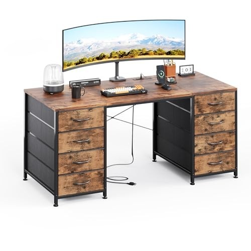 Computer desk with drawers - with, 8