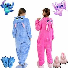 Onesie12 Kigurumi Animal Pajamas Adult KIDS Cosplay Stitch Jumpsuit Halloween UK