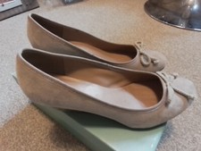 Clarks Mink Suede Bow Wedge