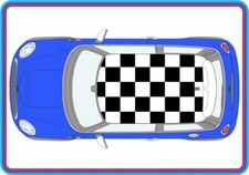 Mini chequered Roof graphics stickers decals R56 One Cooper