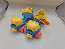 Fisher Price 1-2-3 Grow With Me Roller Skates 1984 Adjustable Kids Vintage Toys