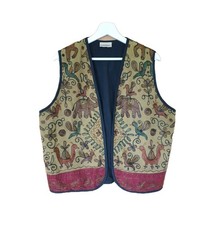 Vtg Traditional Indian cotton Embroidered Vest waistcoat hippy ethnic s m l xl