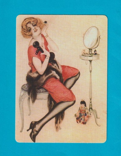 Art deco lady with telephone - a,
