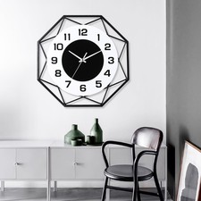 Metal Large Wall Clocks Decor Modern Silent Big Wall Clock Non Ticking Battery 