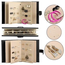 Jewelry Earring Stud Storage Organizer Book Box Ear Display Holder Women Gift