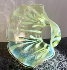 Stunnng Arts And Crafts Period Powell Vaseline Glass Oil Lamp Shade