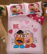 Disney Duvet Mr & Mrs Potato Reversible Double Bedding Set Toy Story Pink Hearts